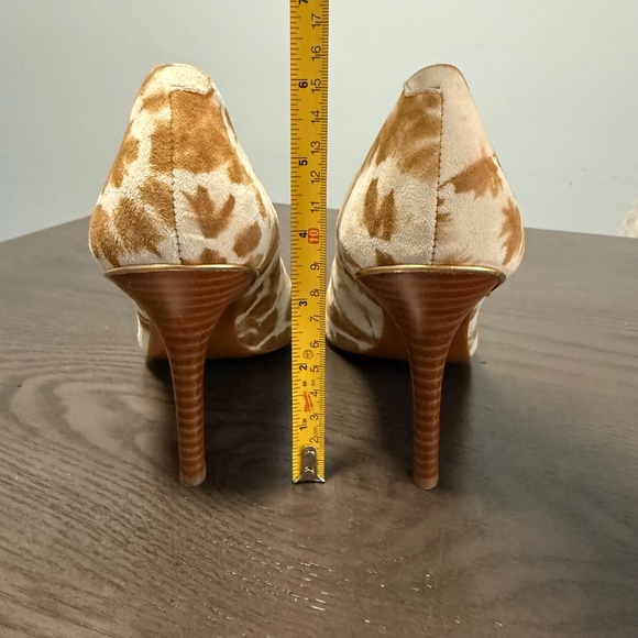 Ralph Lauren Women’s Sarina Tan Ivory Blue Tie Dye Slip On Pumps Heels Shoes 9 B - Picture 6 of 8